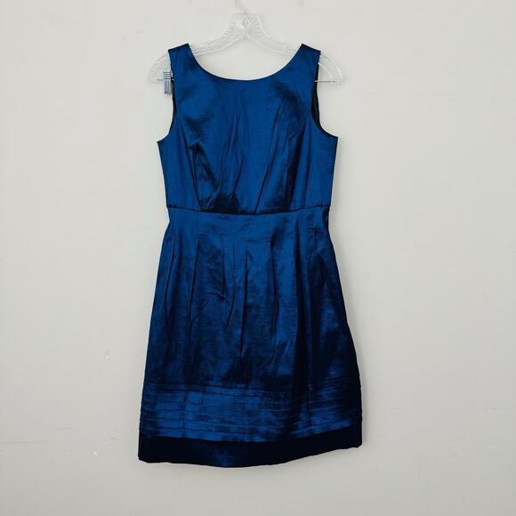 Emma And Michele Blue Satin Sleeveless A Line Dress Women’s Size 8 - Picture 1 of 7